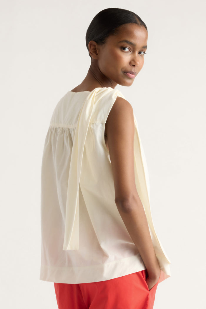 Isilda | Florence Tie-Shoulder Cotton Blouse in Size Extra Small