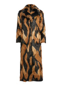 FOSTER FAUX FUR COAT - BLACK/MEDIUM BROWN