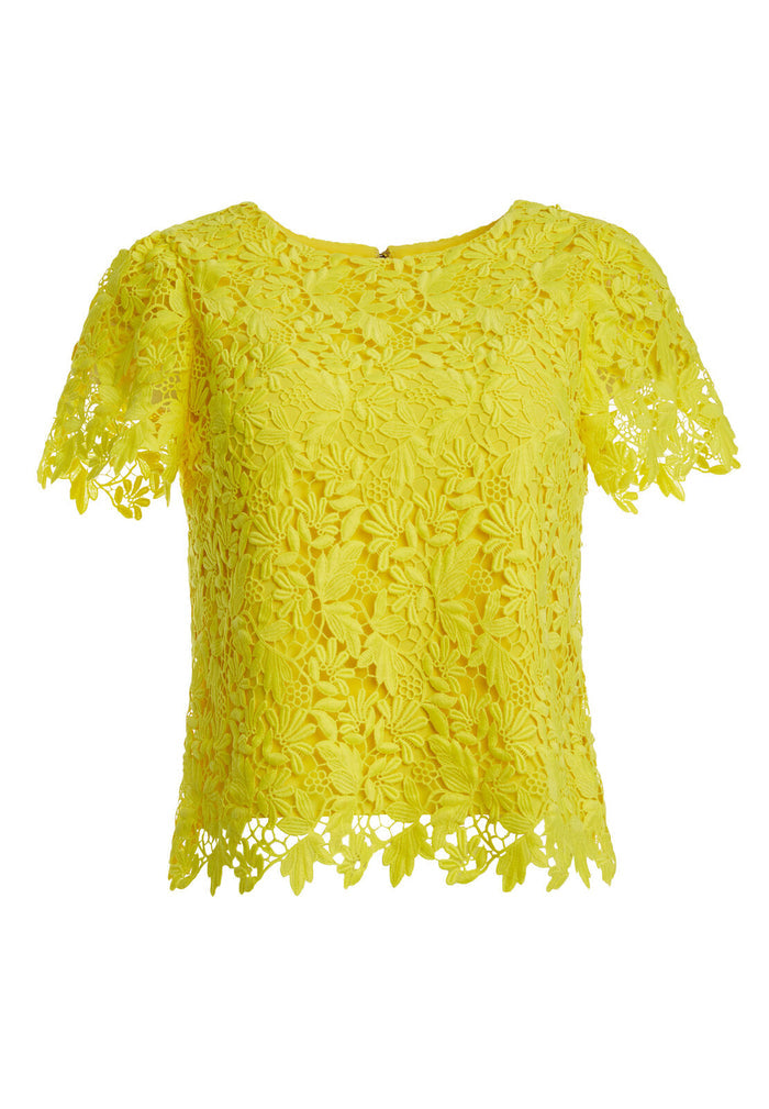 FRANCA RUFFLE SS T SHIRT - LEMON