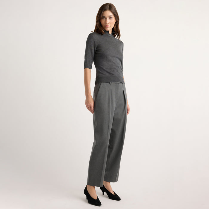 Francine Pleated Suiting Carrot-Leg Pant