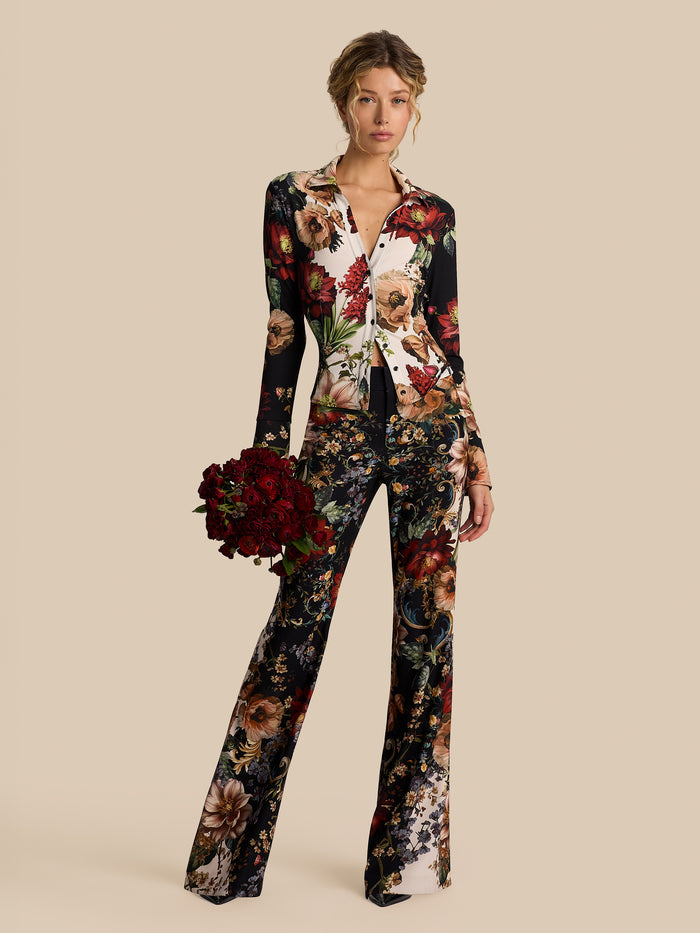 FREYA BUTTON DOWN TOP - FLORAL RADIANCE