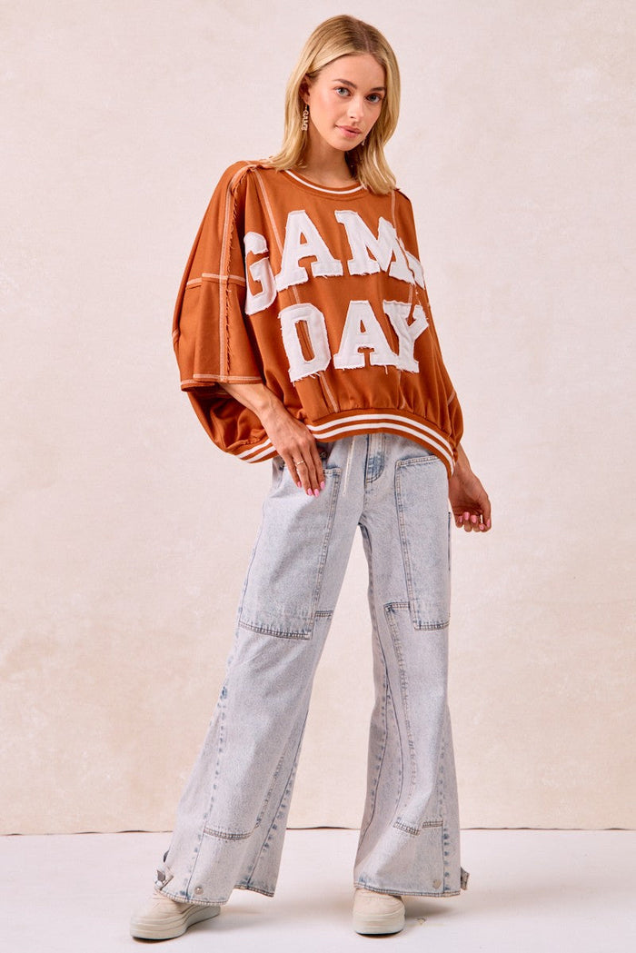 BURNT ORANGE/WHITE / S
