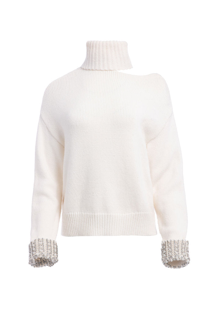 GEMINI T NK CUT OUT RLXD PLLVR - SOFT WHITE