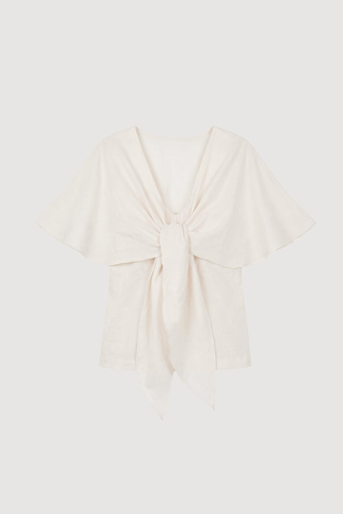 Arya | Geneva Layered V-Neck Blouse in Size Small - Flat