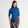 Gia Cotton-Silk Turtleneck Knit Top