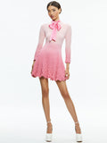 GIN PNTLLE LACE KNI DRE W BOW - PETAL