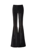 GINNY VELVET BELL BOTTOM PANT - BLACK