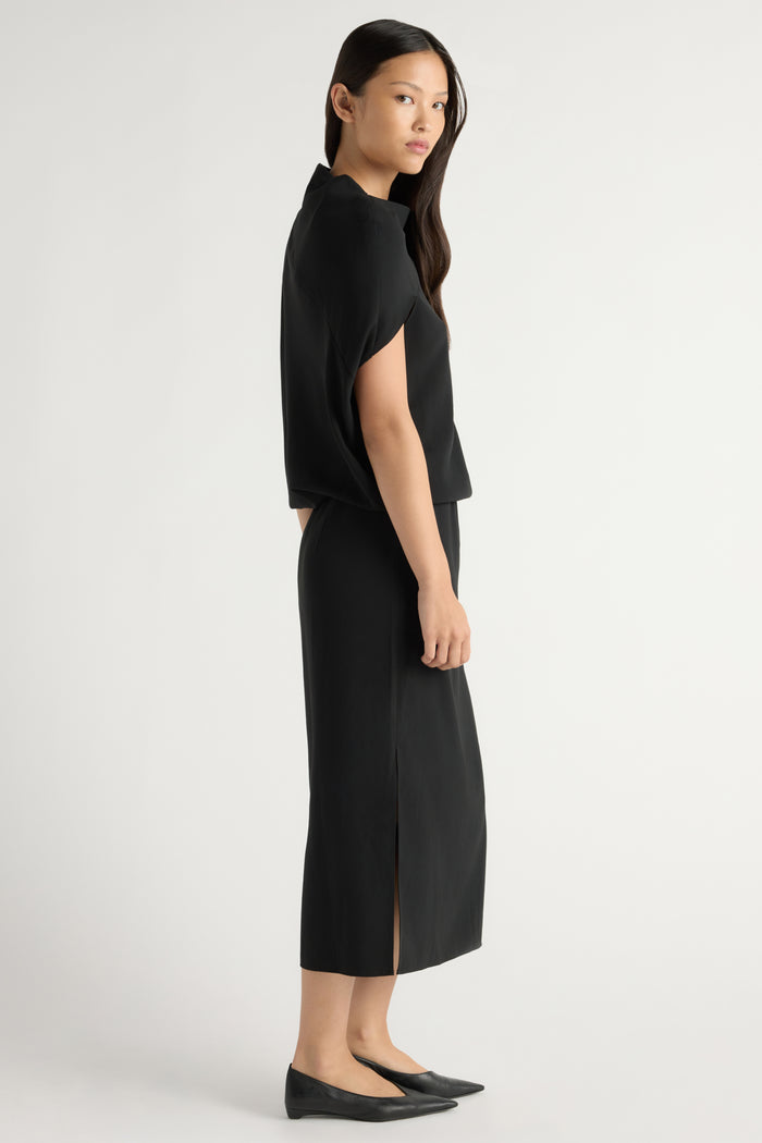 May-Li | Gitte Asymmetric-Sleeve Dress in Size Small