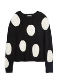 GLEESON POLKA DOT BXY LS PLLVR - BLACK/WHITE