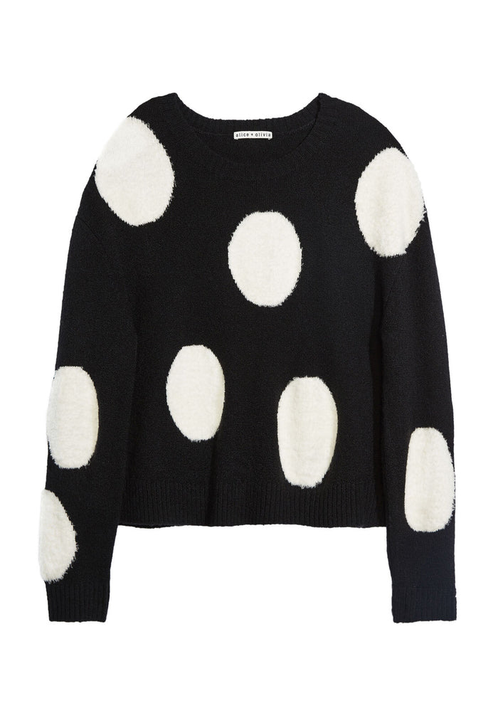 GLEESON POLKA DOT BXY LS PLLVR - BLACK/WHITE