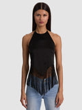 GRETA HALTER TIE BK HANDKERCHIEF TOP