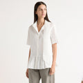 Karolina | Gretta Scarf-Neck Ruffled Tunic Blouse in Size Extra Small