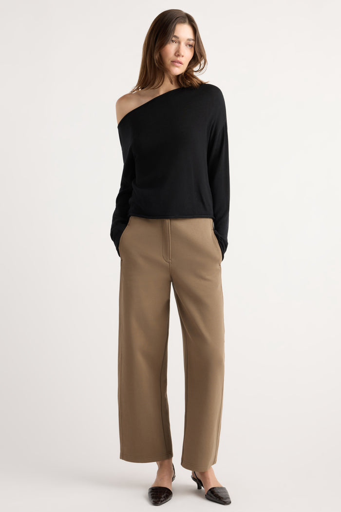 Renée | Hachi Tencel-Wool Off-Shoulder Sweater in Size Small