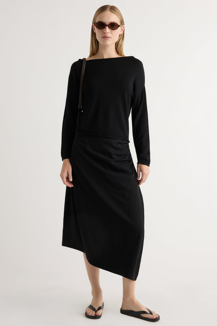 Jess | Hachi Tencel-Wool Off-Shoulder Sweater in Size Small