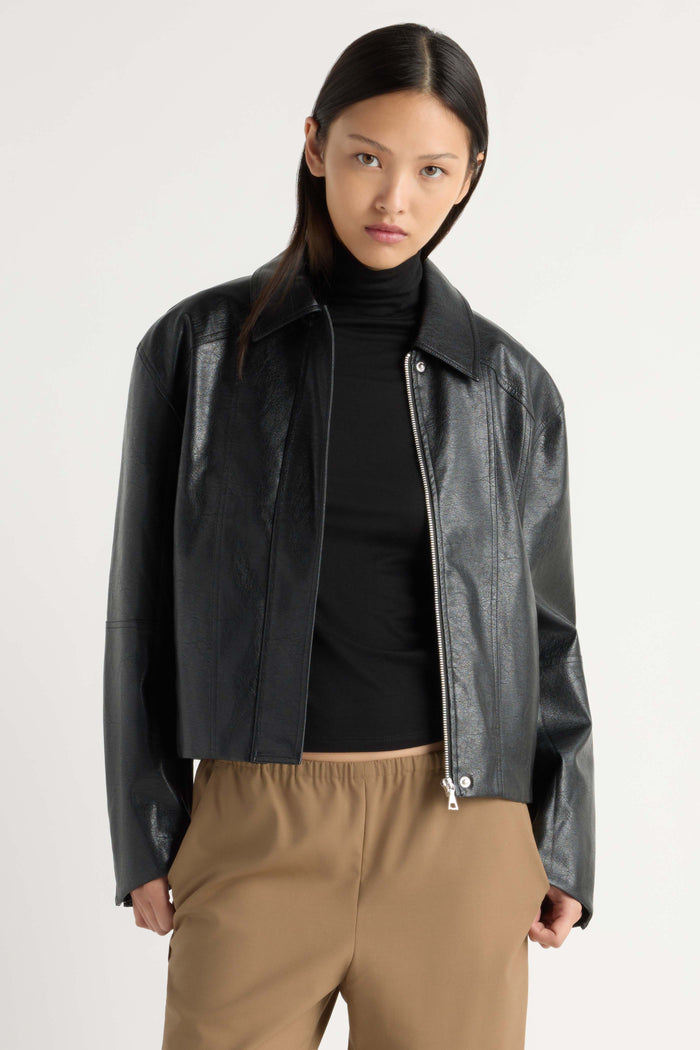 May-Li | Halle Vegan Leather Jacket in Size Small