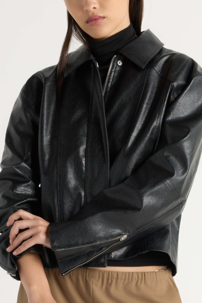 May-Li | Halle Vegan Leather Jacket in Size Small