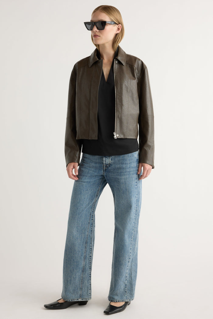 Jess | Halle Vegan Leather Jacket in Size Small