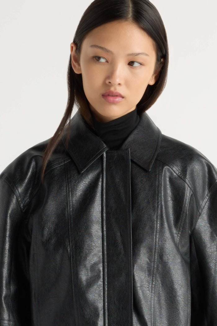 May-Li | Halle Vegan Leather Jacket in Size Small