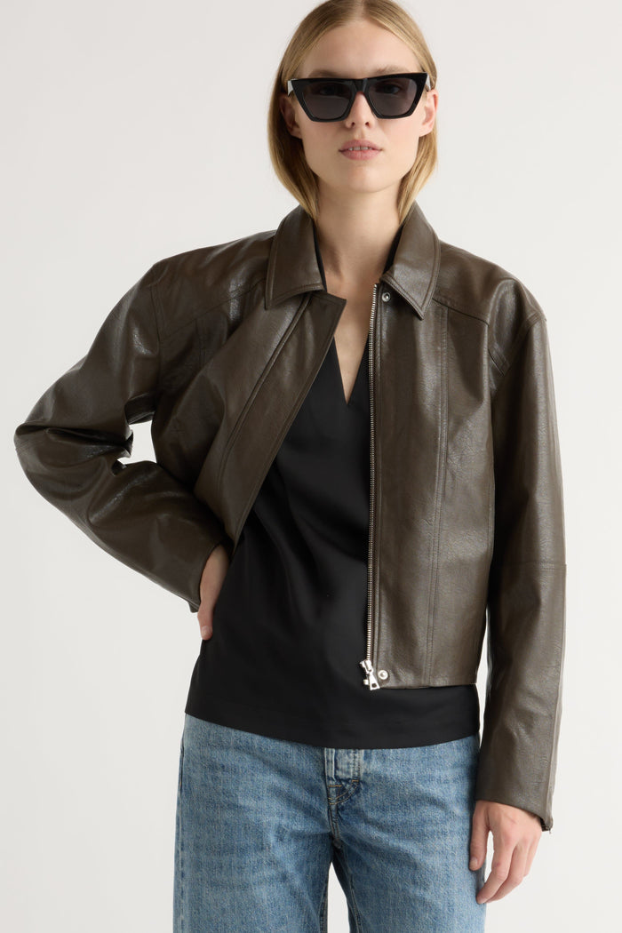 Jess | Halle Vegan Leather Jacket in Size Small