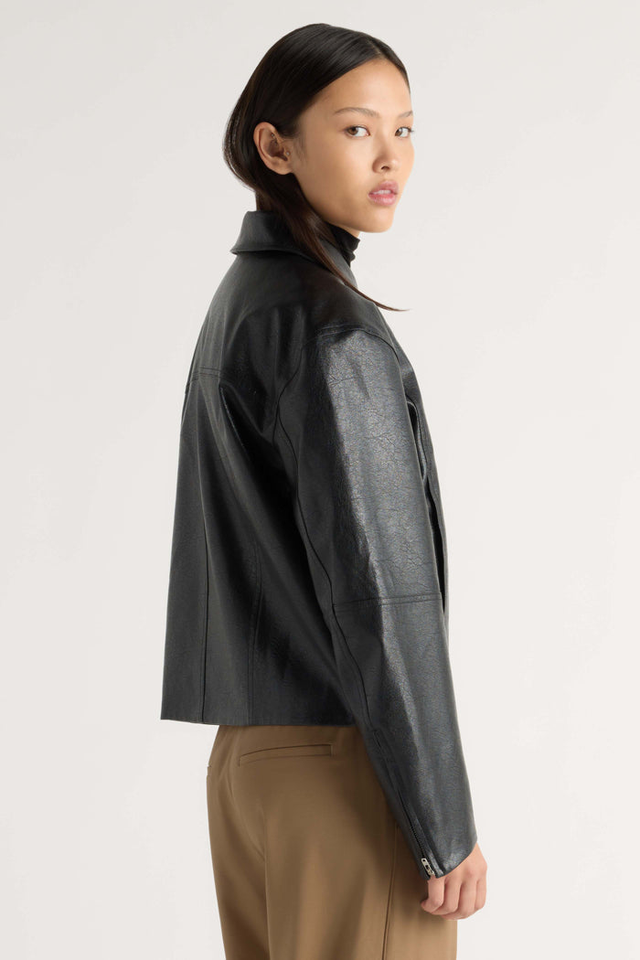 May-Li | Halle Vegan Leather Jacket in Size Small