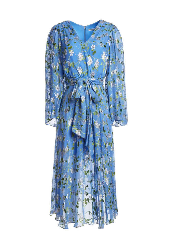 HALSEY BLLSLV MDLNGTH DS W BOW - SPRING PRIMROSE-CERULEAN
