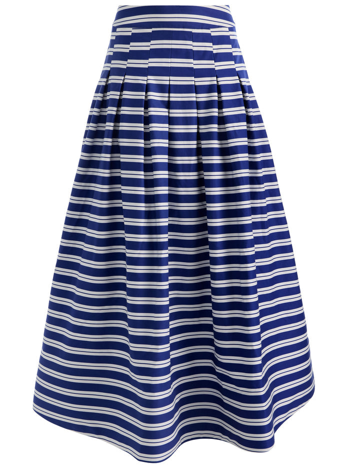 HANA MAXI SKIRT - METRO STRIPE TWILIGHT BLUE