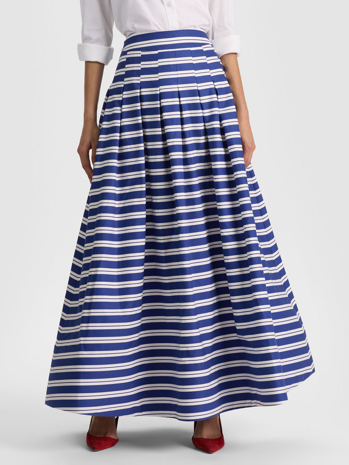 HANA MAXI SKIRT - METRO STRIPE TWILIGHT BLUE