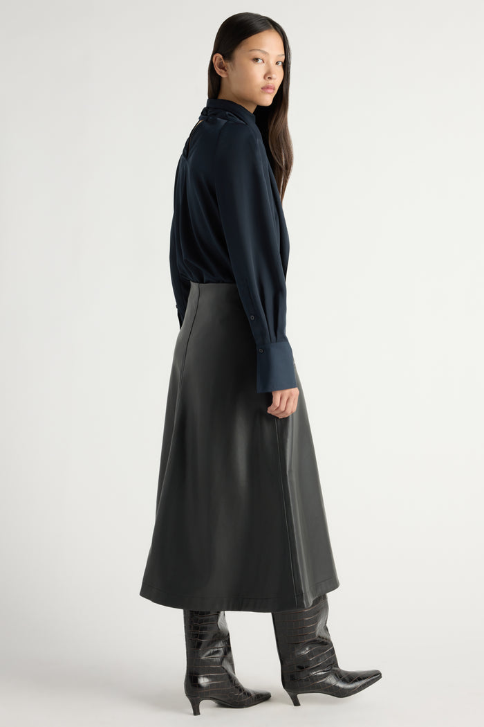 Mali | Harley A-Line Vegan Leather Skirt in Size Small