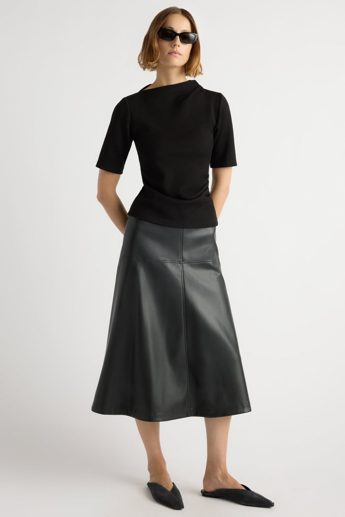 Mali | Harley A-Line Vegan Leather Skirt in Size Small