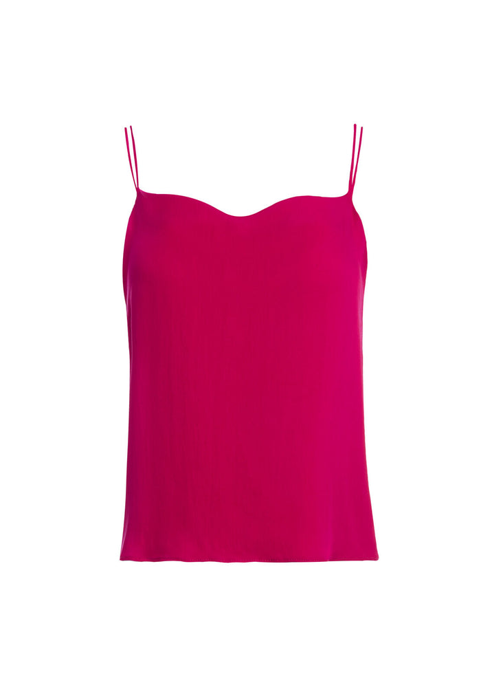 HARMON DBL STRP DRAPEY SLP TNK - RASPBERRY