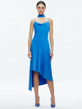 HARMONY ASYMMETRICAL SLIP SCARF DRESS - FRENCH BLUE
