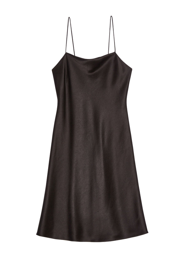 HARMONY DRAPEY SLIP DRESS - BLACK