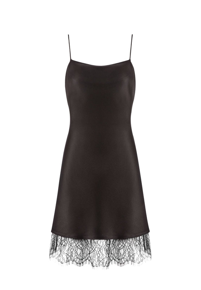 HARMONY LACE SLIP DRESS - BLACK
