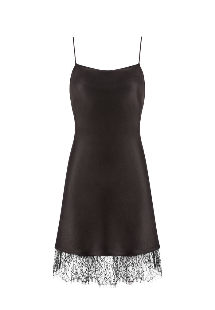 HARMONY LACE SLIP DRESS - BLACK