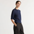 Karolina | Heidi Pullover Short-Sleeve Knit Top in Size Extra Small