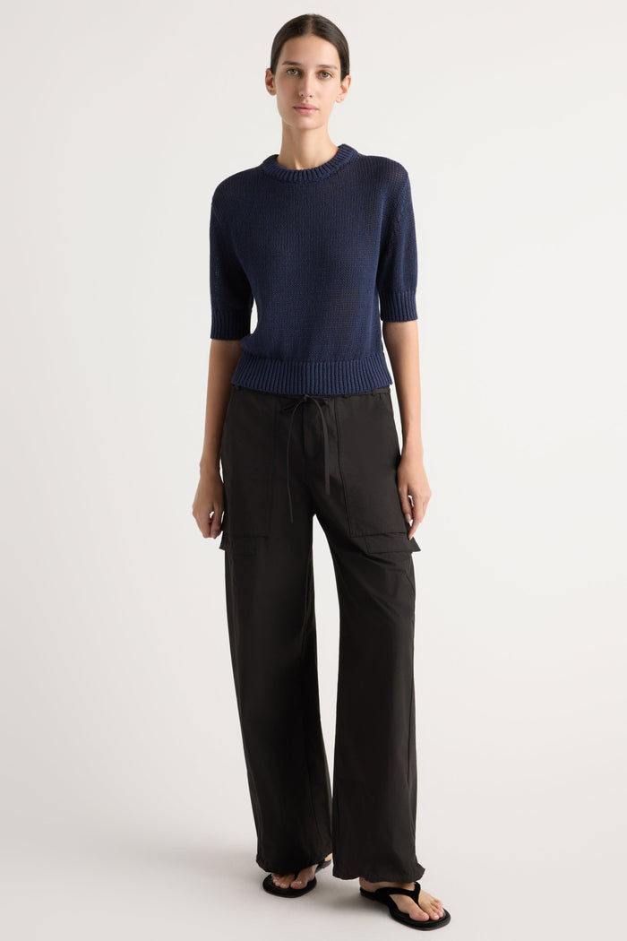 Karolina | Heidi Pullover Short-Sleeve Knit Top in Size Extra Small