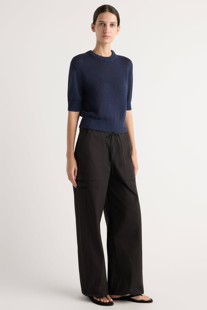 Karolina | Heidi Pullover Short-Sleeve Knit Top in Size Extra Small