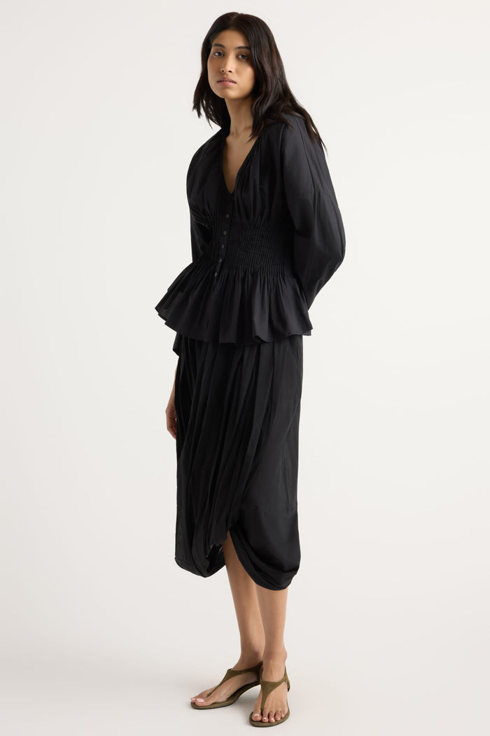 Arya | Hiroko Pleated Sculpted Blouse in Size Small