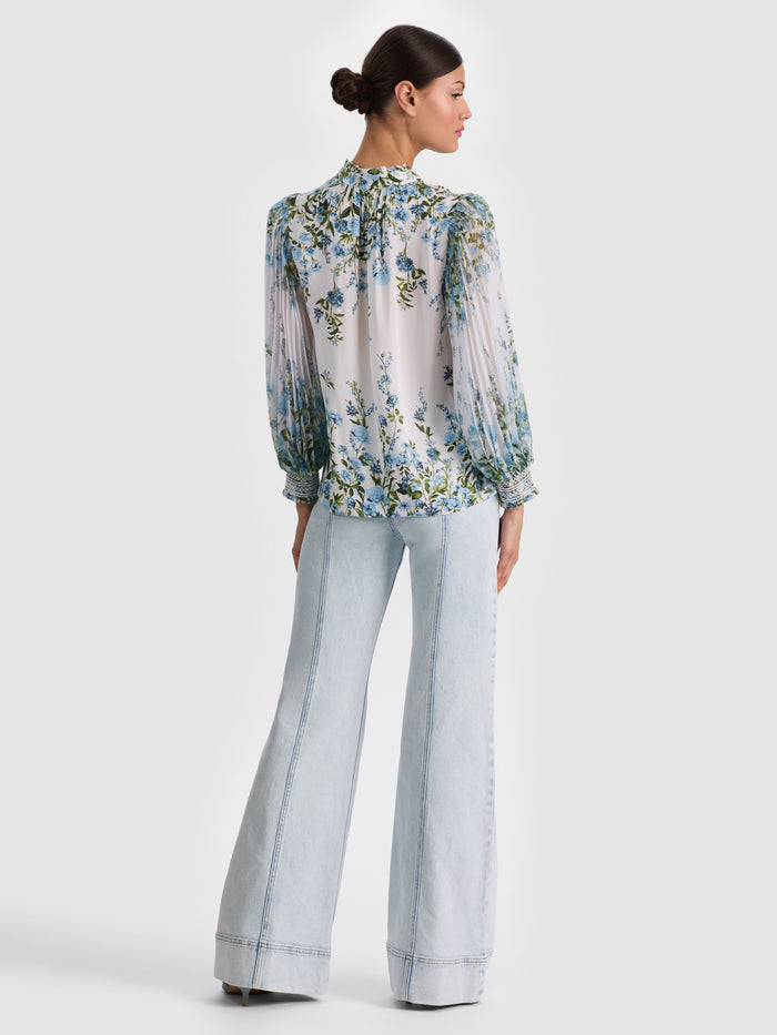 ILAN BUTTON DOWN BLOUSE - FRESH AIR CAROLINA BLUE