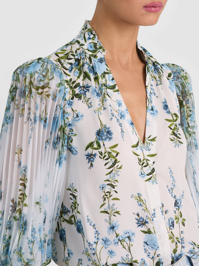 ILAN BUTTON DOWN BLOUSE - FRESH AIR CAROLINA BLUE