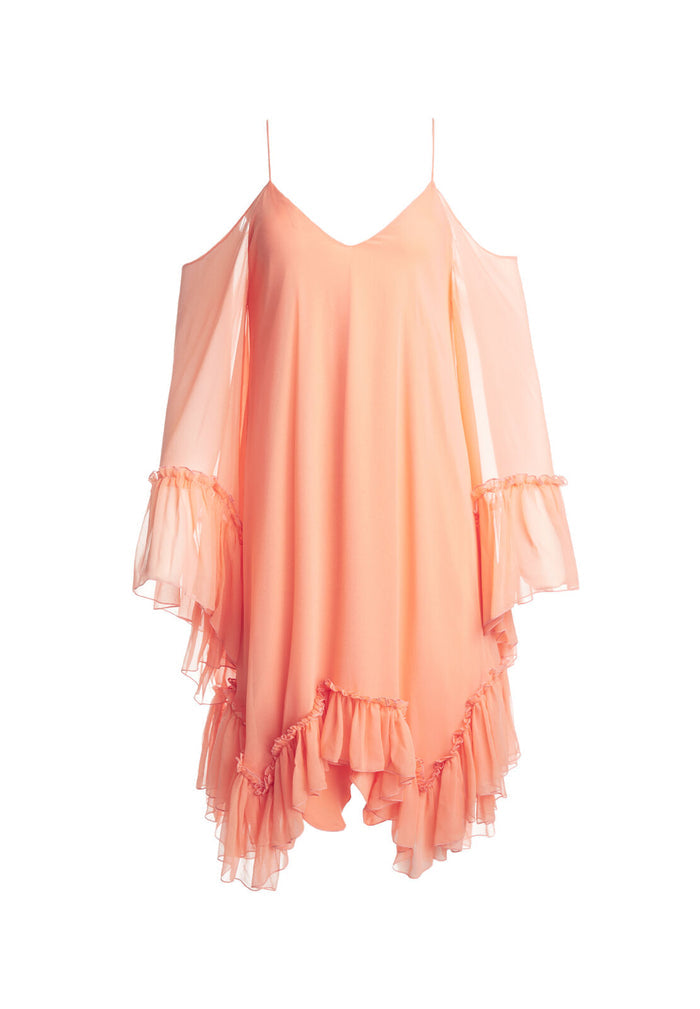 ILARIA COLD SHLDR ANGEL SLV DS - PEACH