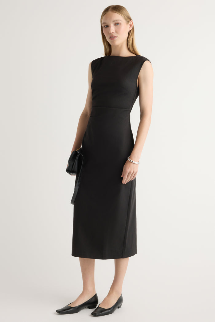 Jess | Inari Cotton Twill Boat-Neck Dress in Size Small