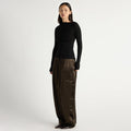Indira Satin Drawstring Barrel-Leg Pant