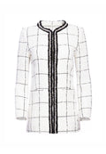INDIRA STRONG SHLDR FITTED JKT - WHITE/BLACK