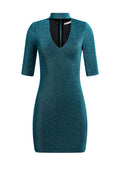 INKA FITTED MINI DRESS - DARK TURQUOISE