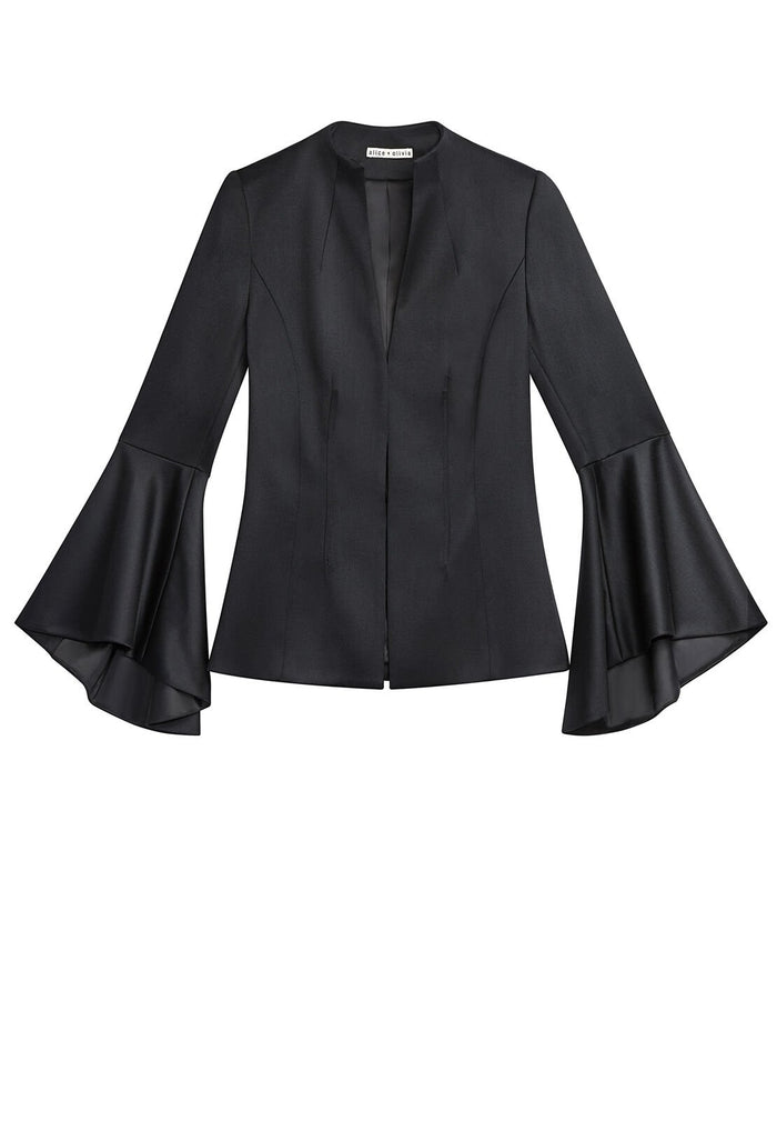 IVANA MCKNK WATERFALL SLV BLZR - BLACK