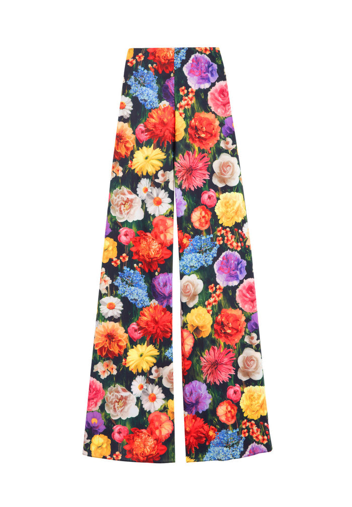 IYANNA CLN WAIST FIT FLARE PAN - BLOOMING FIELDS
