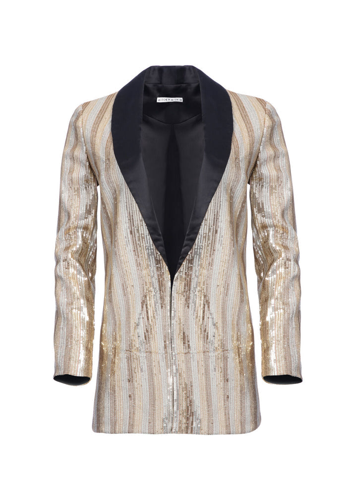 JACE GOLD SEQUIN OVERSIZED BLAZER - GOLD MULTI/BLACK