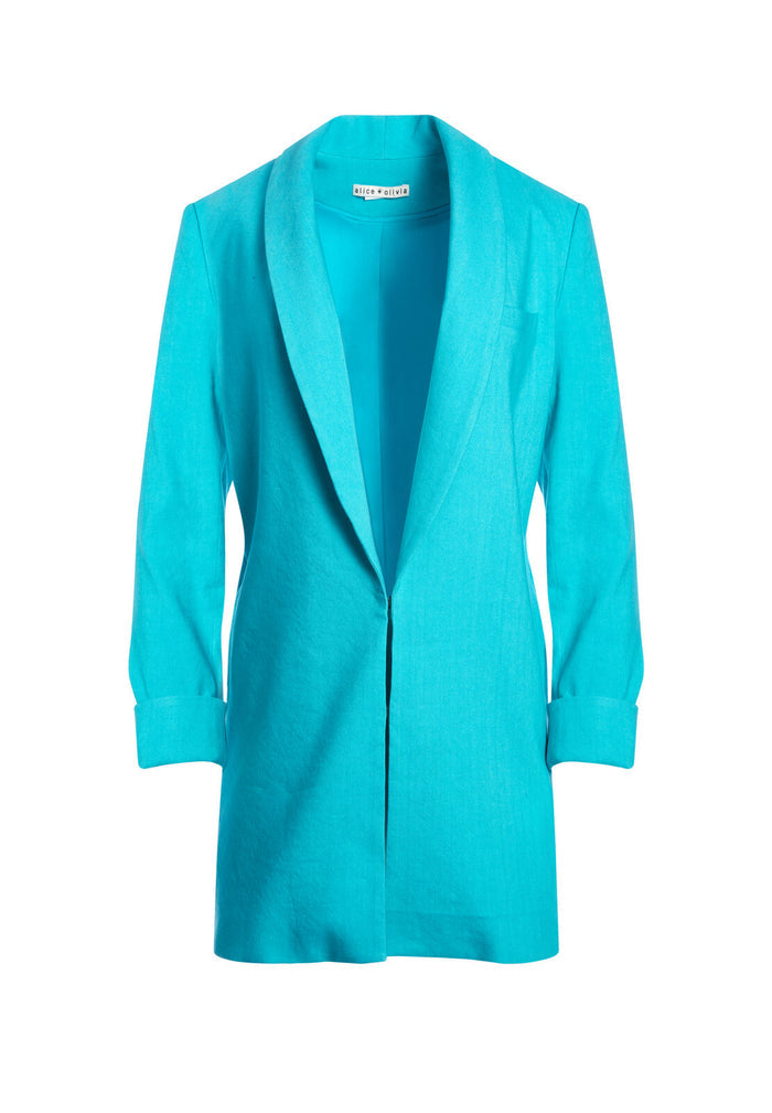 JACE SHWL CLLAR OVRSIZED BLZER - MARINE BLUE