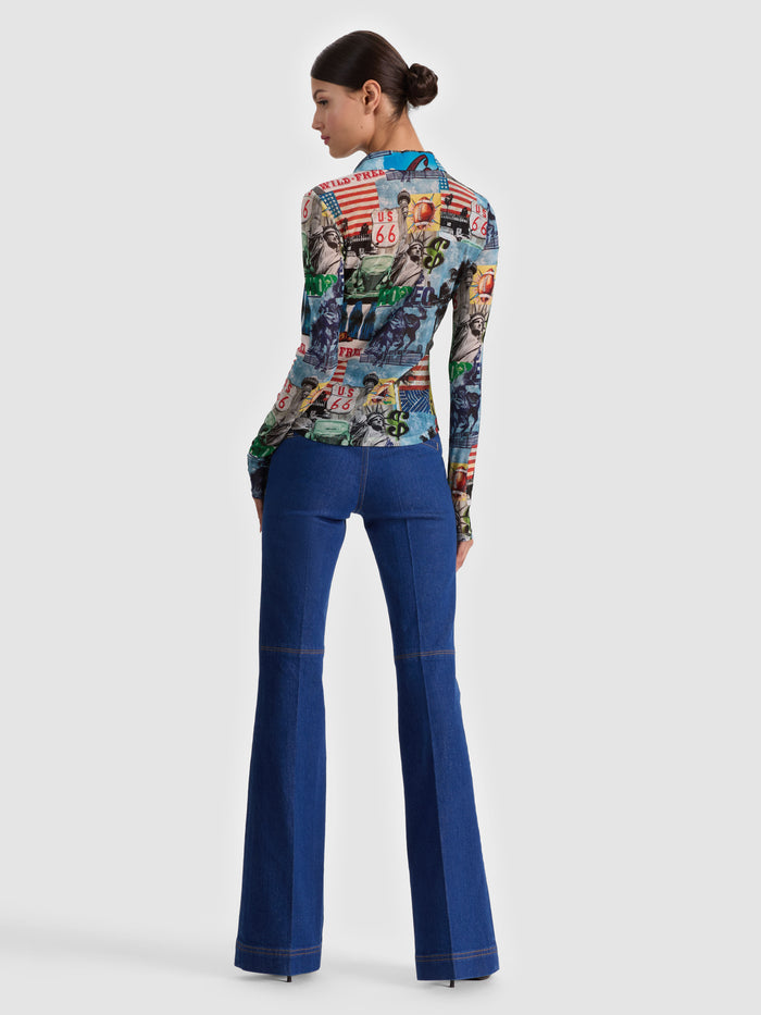 JADE MESH BUTTON DOWN - OPEN ROAD